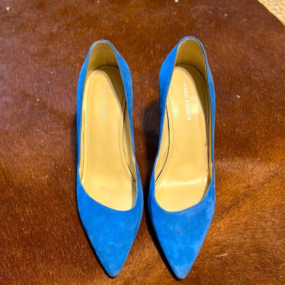 Marc Fisher Blue suede heels
